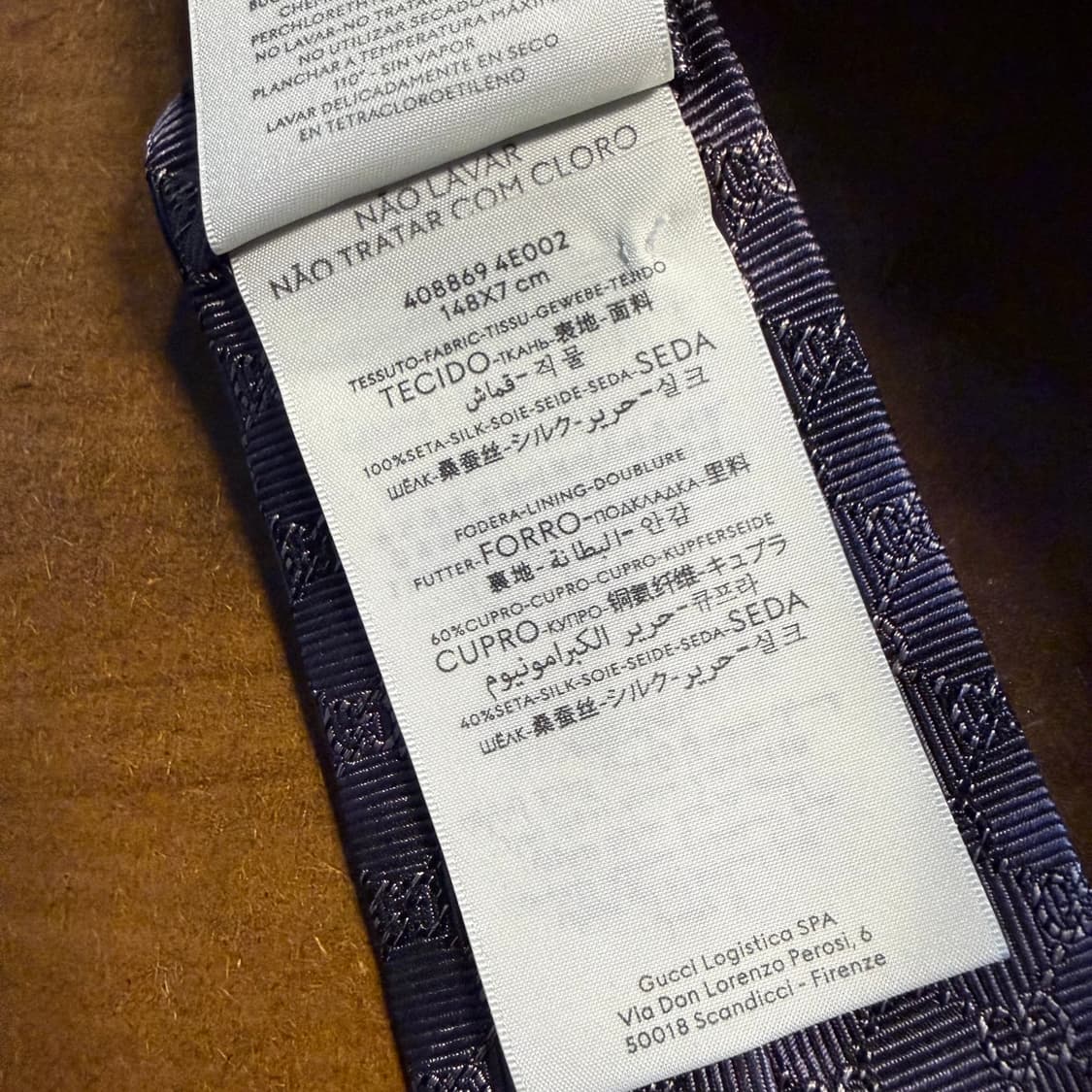 구찌GUCCI GG 패턴 실크 넥타이 다크퍼플 상품이미지4