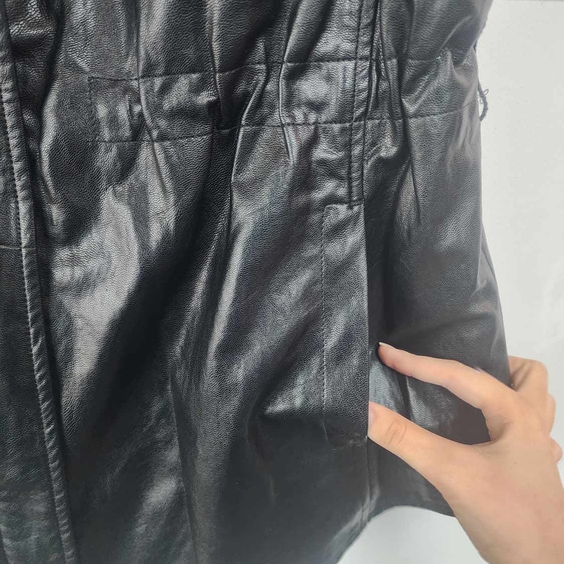 LBL 블랙 레더 조끼 베스트 상품이미지5