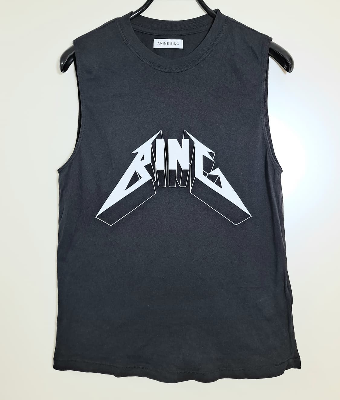 ANINE BING 로고 슬리브리스 탑 S 상품이미지1