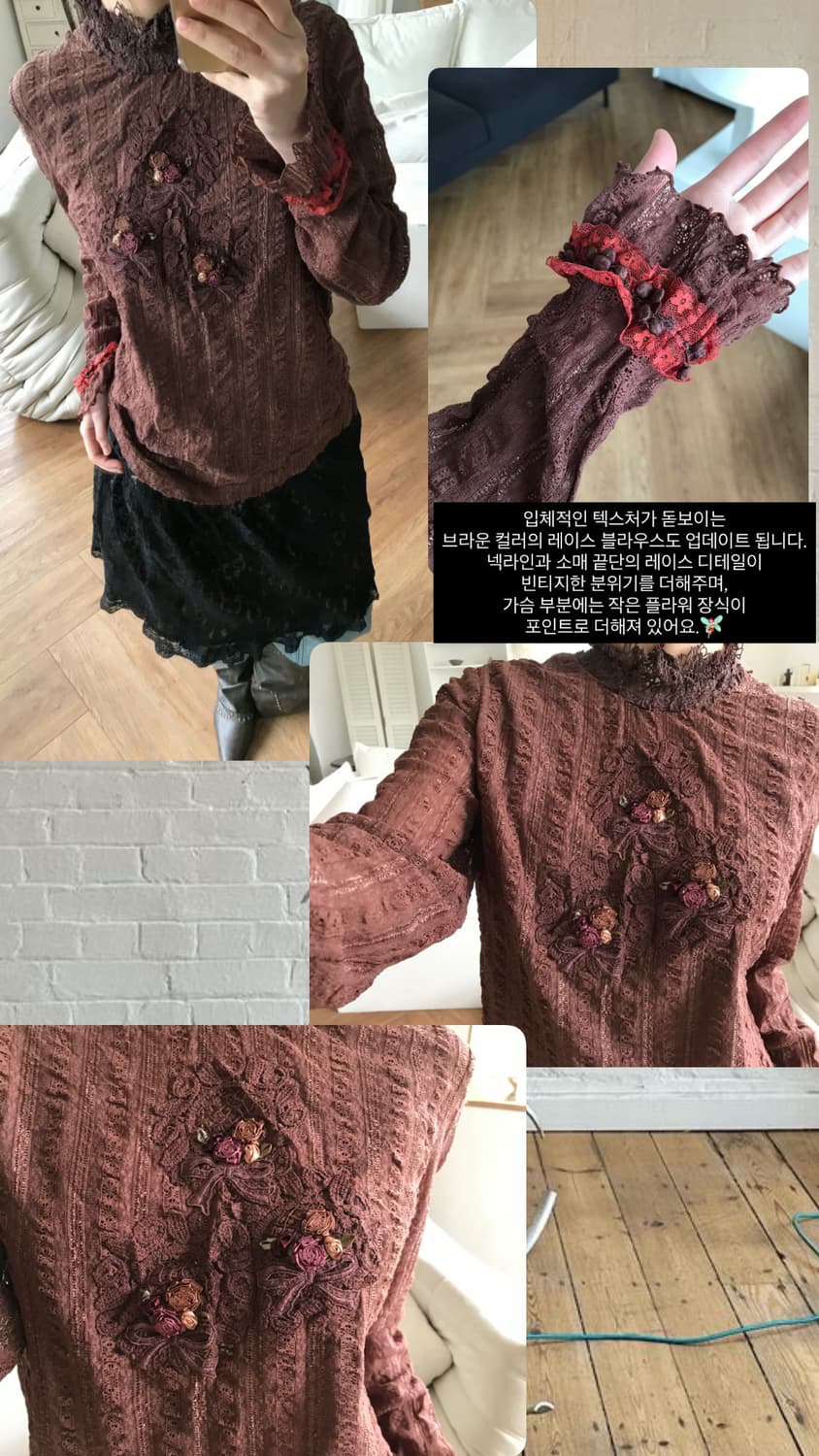 vintage flower blouse 상품이미지6