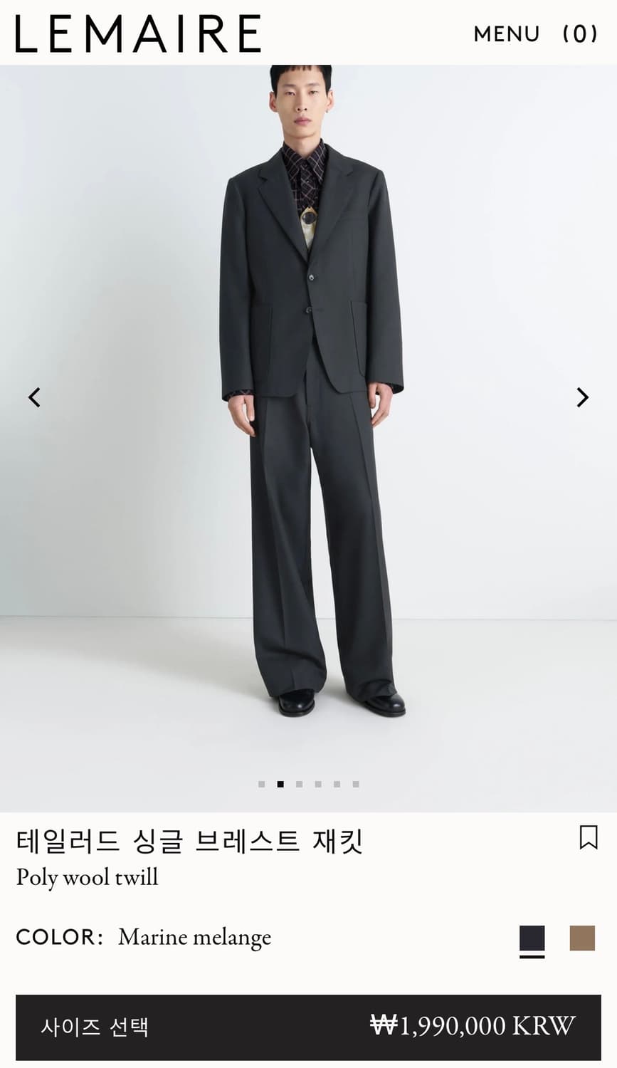 르메르 테일러드 싱글 브레스트 셋업 신품 상품이미지1