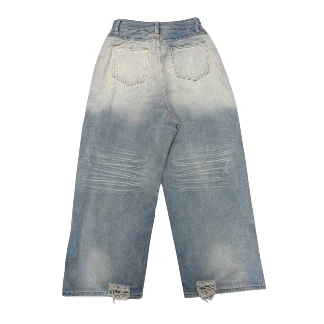 데미지 빈티지 크림워싱 데님 팬츠  상품이미지1