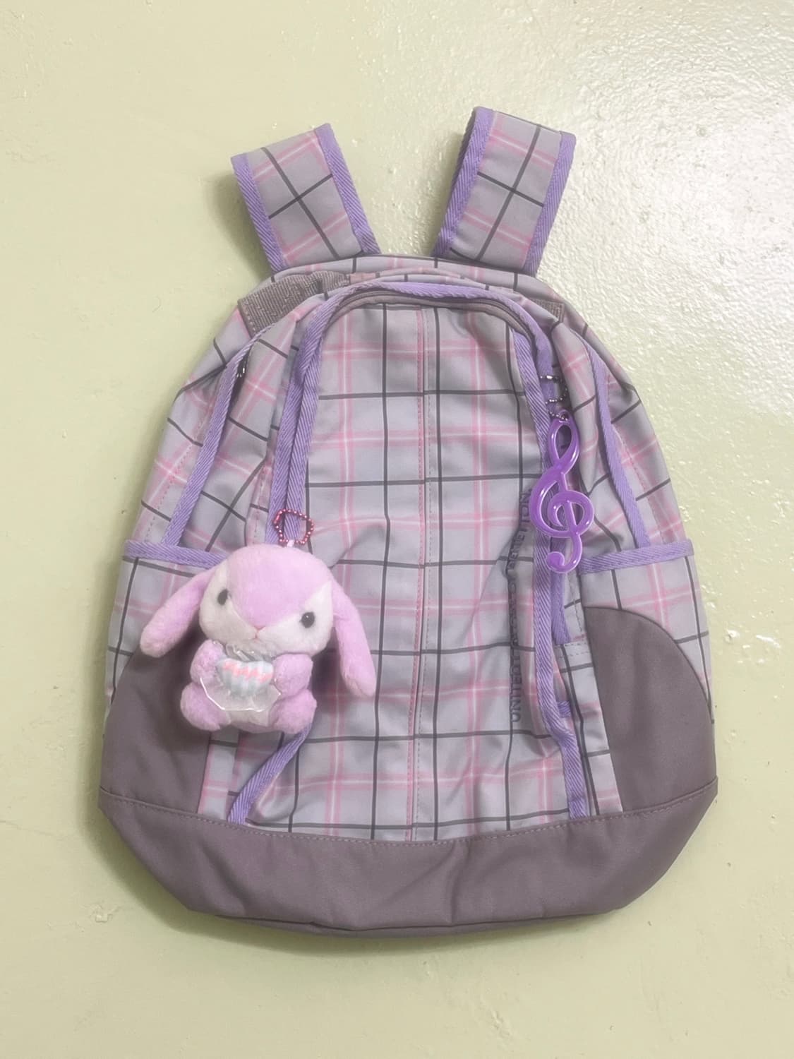 베네통 블루베리 체크 백팩 🫟 상품이미지2