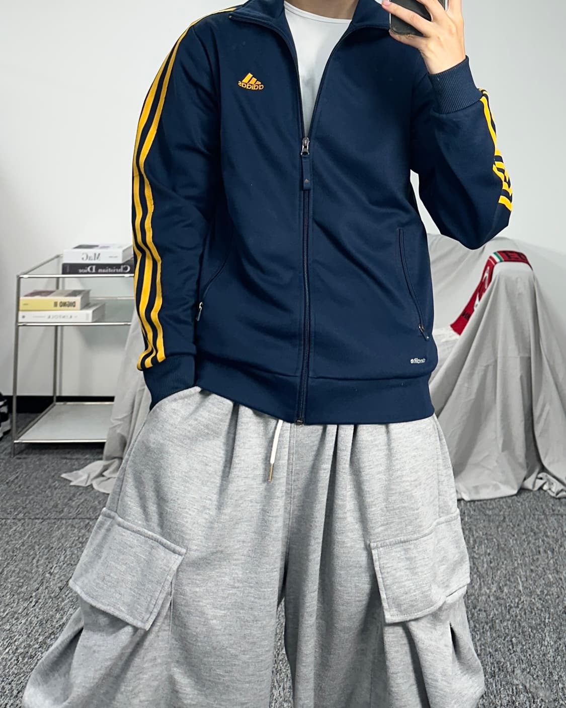 아디다스 네이비 옐로우 트랙탑 져지 95 상품이미지4