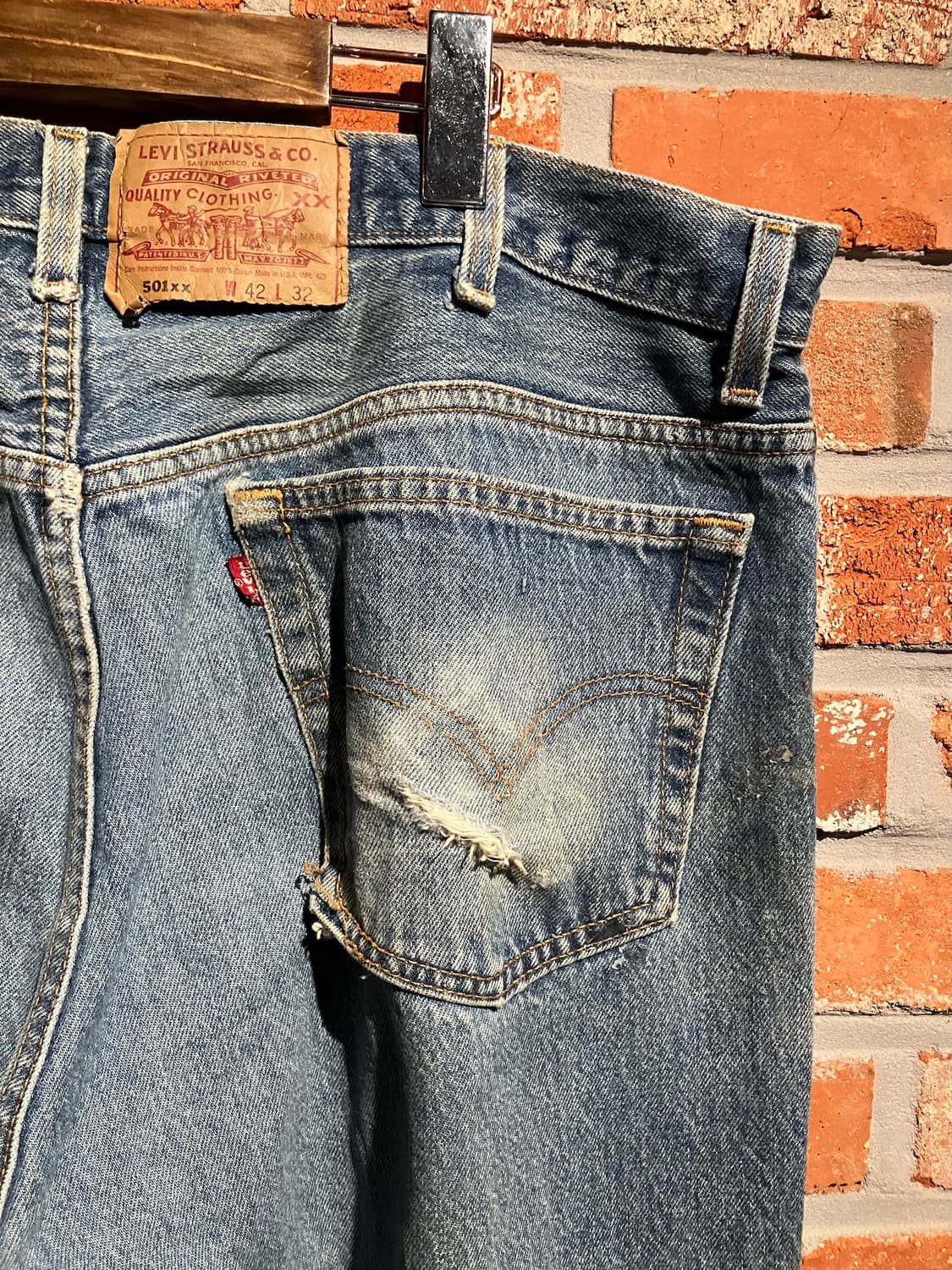 빅사이즈 90s USA 빈티지 리바이스 501xx 데님 팬츠 상품이미지6