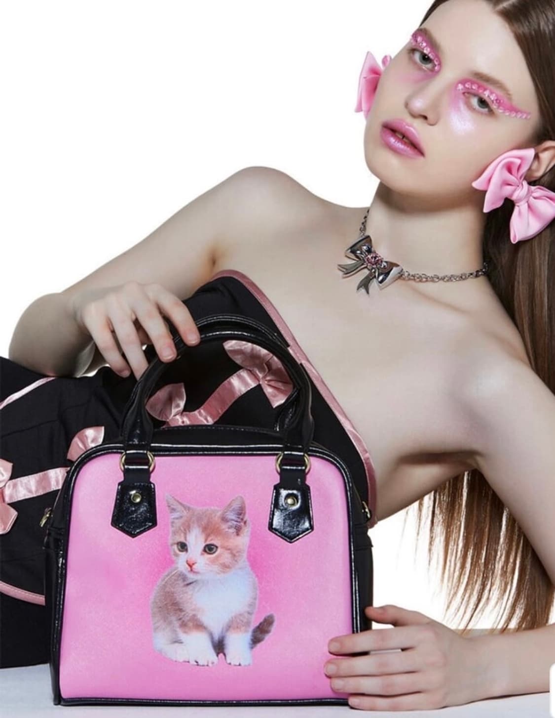 허자보이 고양이 레더 토트백 상품이미지1