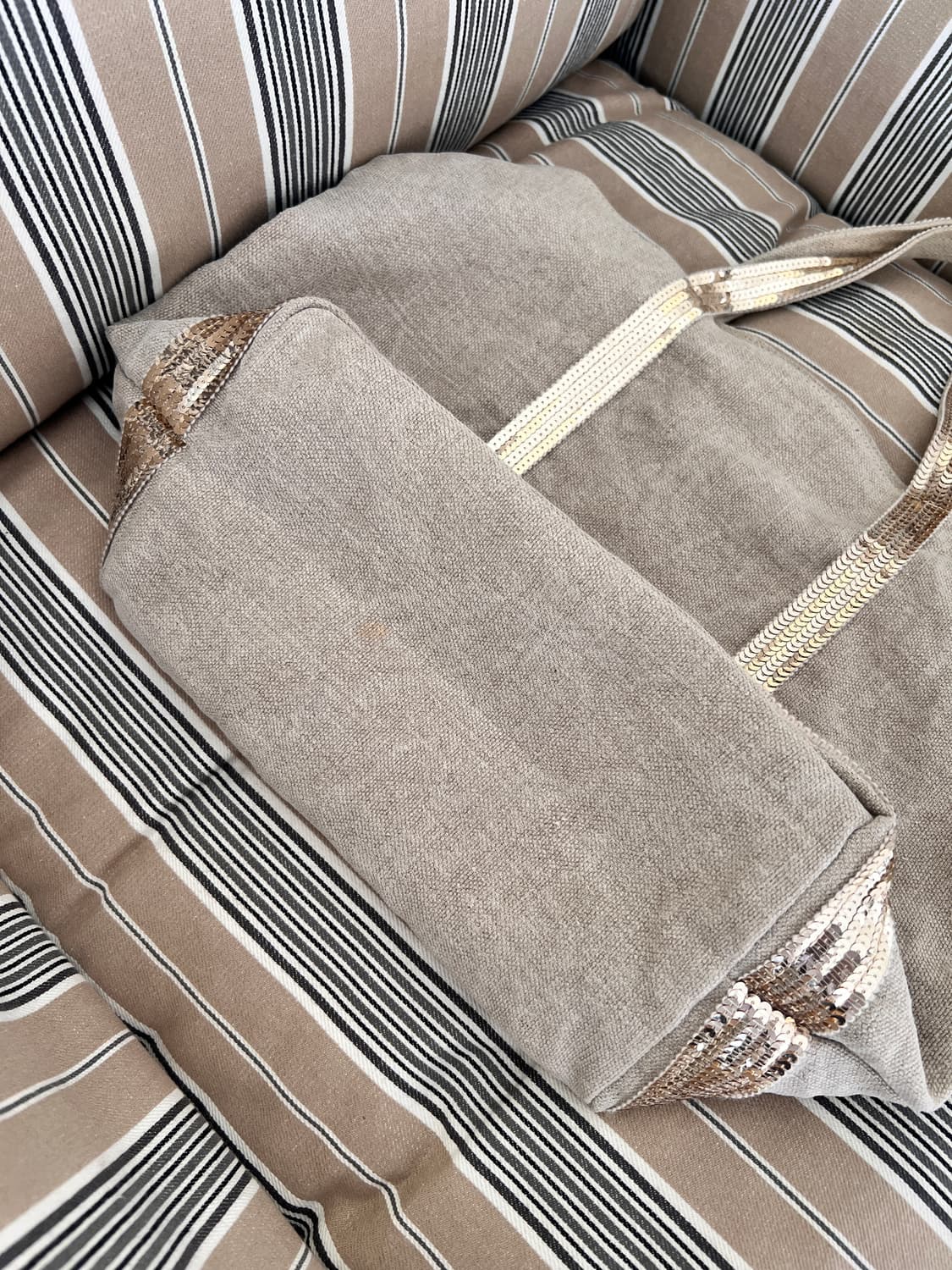 바네사브루노 베이지 리넨 M 카바스백 상품이미지8