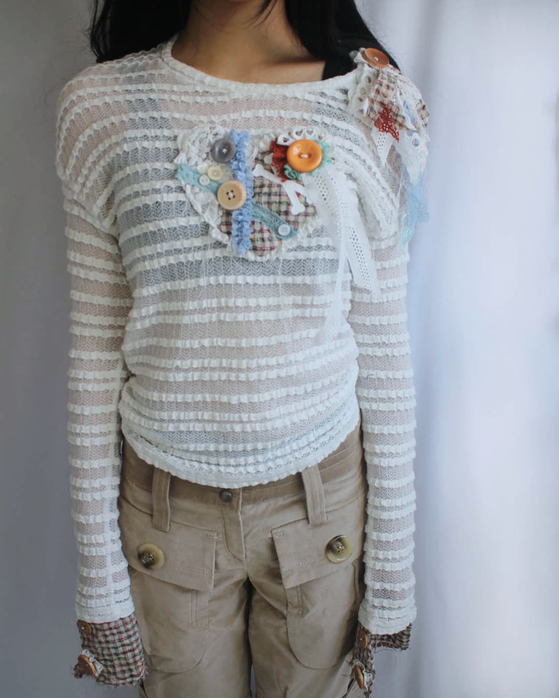 KITSCH lace HEART&WING frill long sleeve 상품이미지10