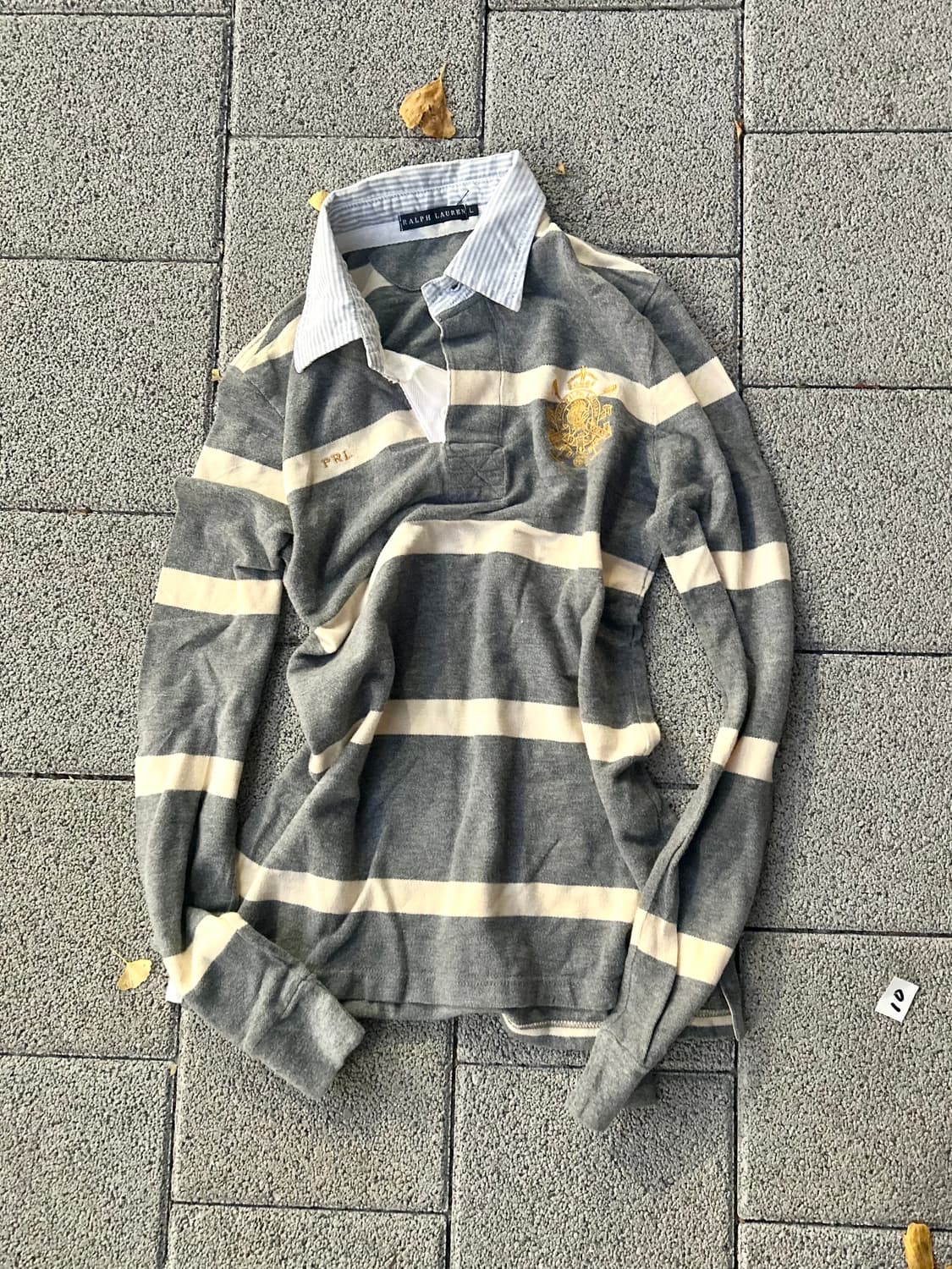 *rare* 2000s JPN polo 스트라이프 카라 롱슬리브 상품이미지1