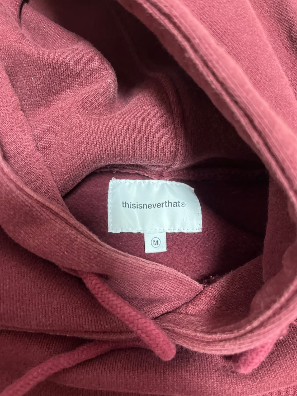 디스이즈네버댓 버건디 후드티 M (기모 있음) 상품이미지4