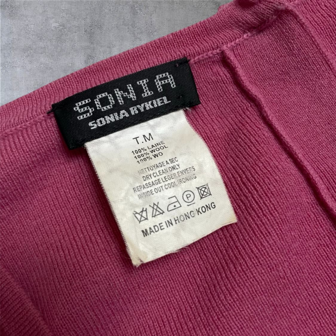 소니아 리키엘 Sonia rykiel 핑크 스퀘어넥  슬림핏 니트 M 상품이미지3