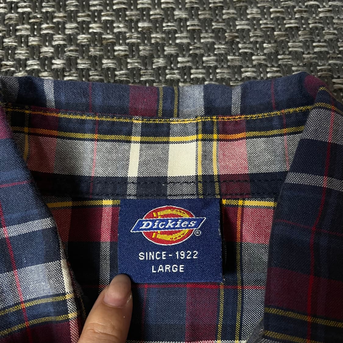  디키즈 블루 레드 체크 긴팔 셔츠 L 상품이미지4