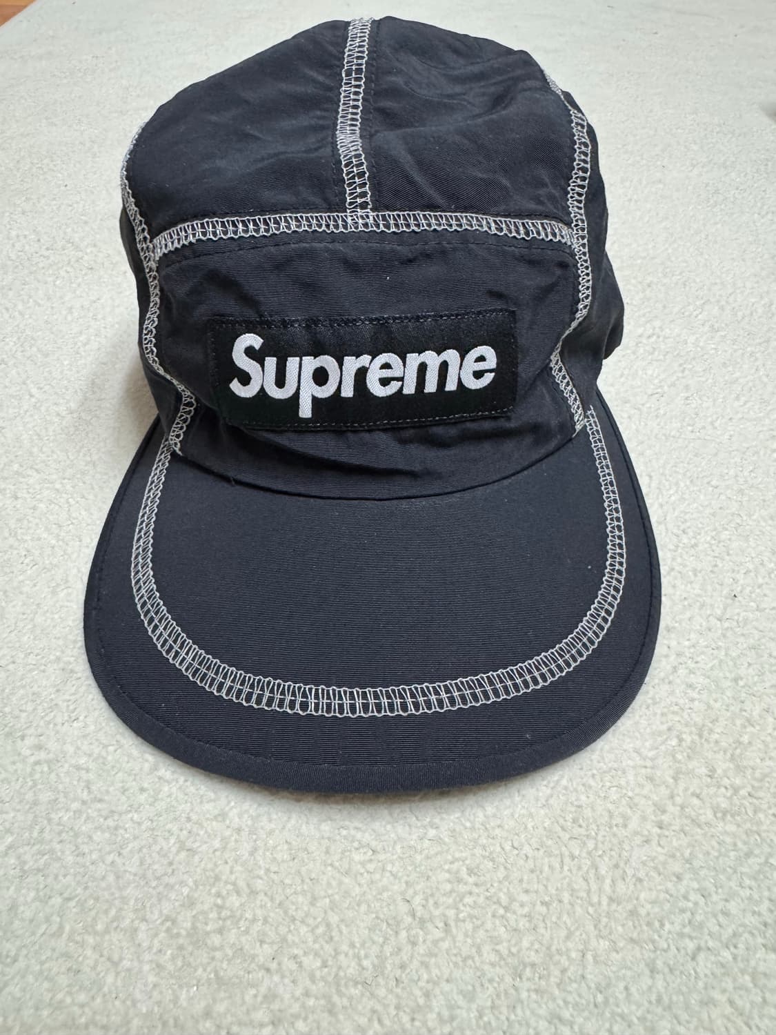 슈프림 리플렉티브 스티치 캠프캡 블랙 - 23SS 상품이미지2