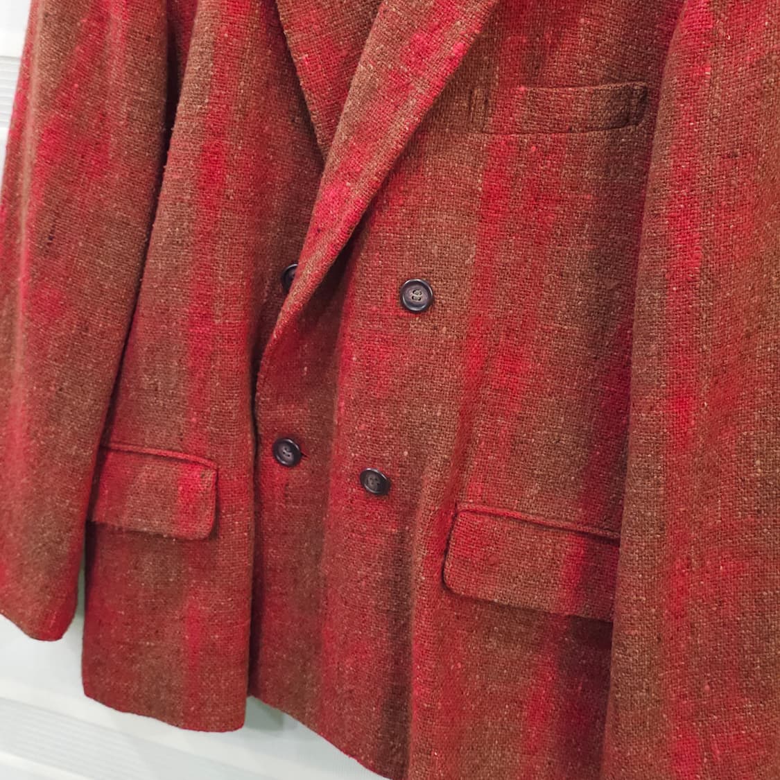 JAPAN 70-80s 더블 브레스티드 트위드울 자켓- 우먼프리 상품이미지4