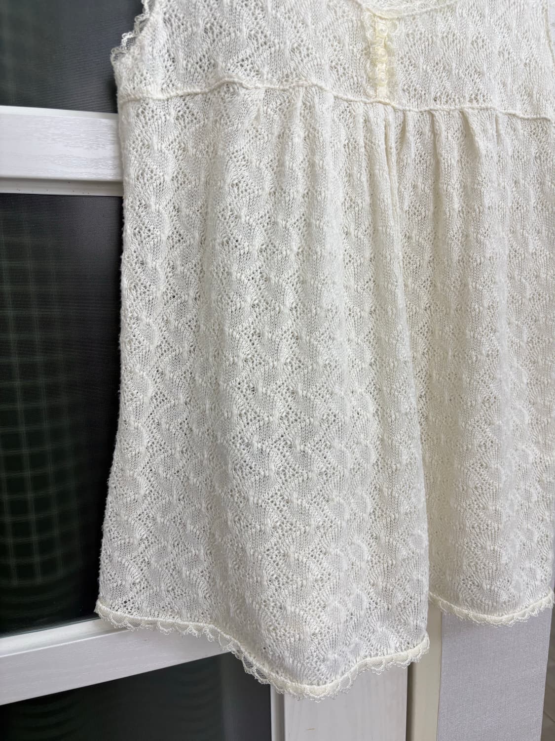 아이보리 레이스 니트 슬리브리스 상품이미지5
