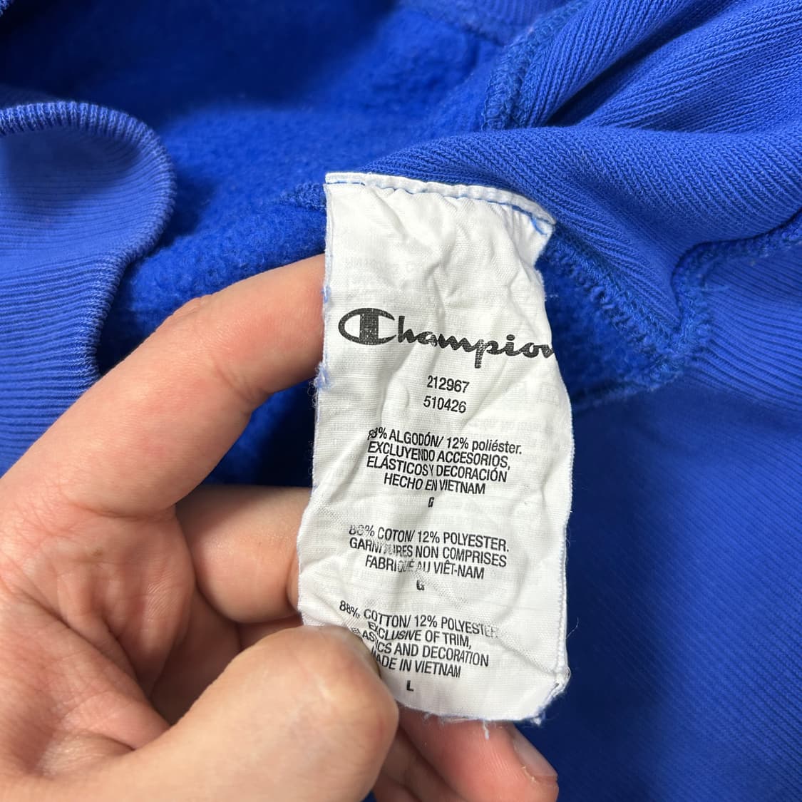 챔피온 블루 리버스위브 후드(L) 상품이미지3