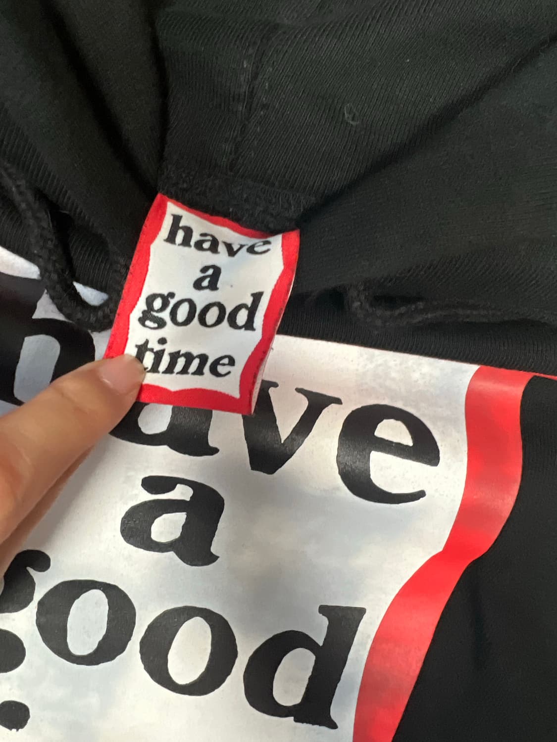 빈티지 해브어굿타임 후드티 블랙 상품이미지3
