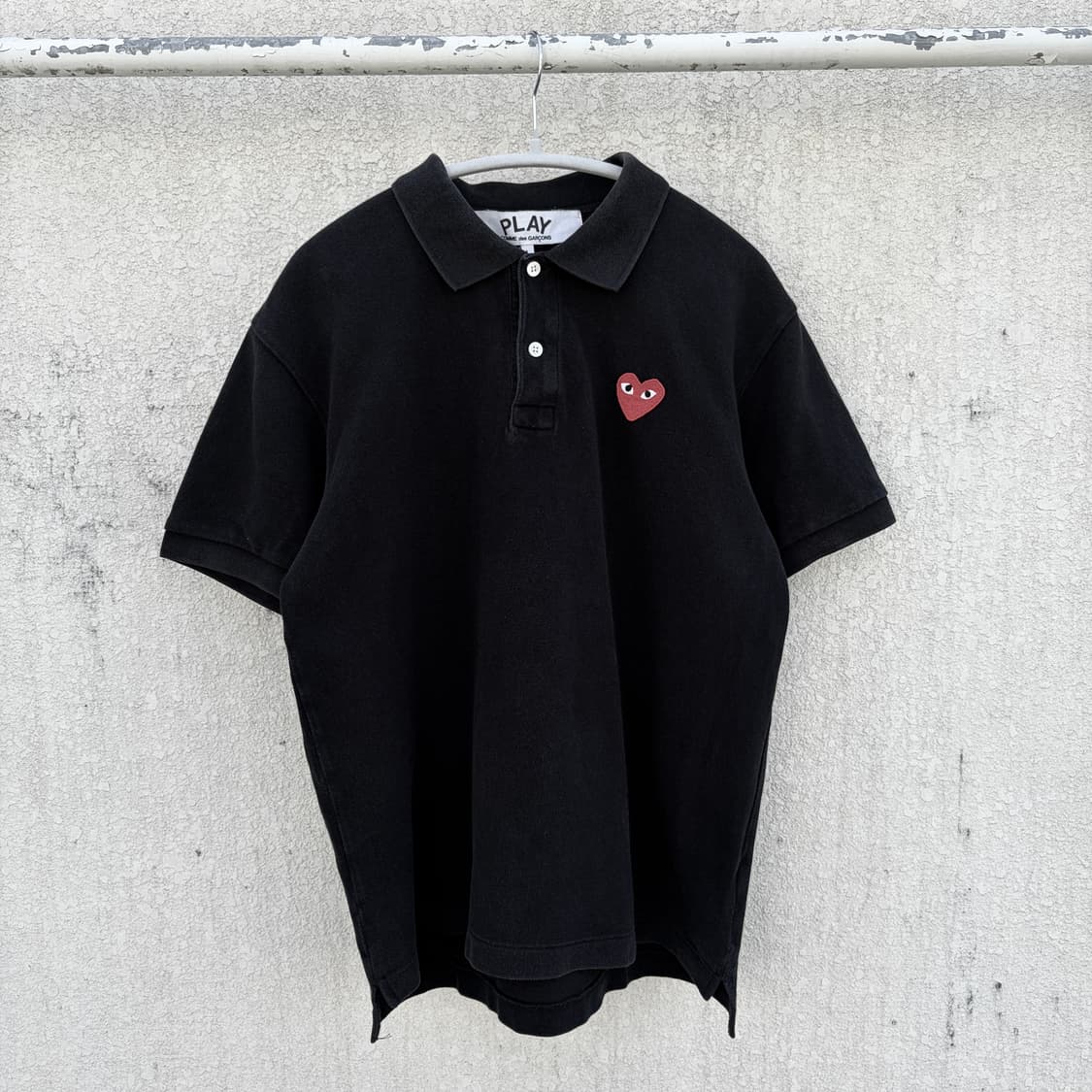 L)꼼데가르송 레드 하트 와펜 PK카라 반팔티셔츠 상품이미지1
