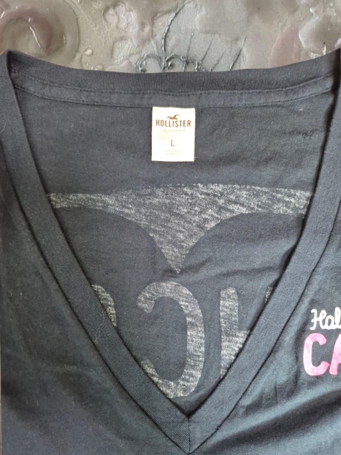 y2k 미국 빈티지 홀리스터 긴팔 티셔츠 롱슬리브 브이넥 네이비 상품이미지2