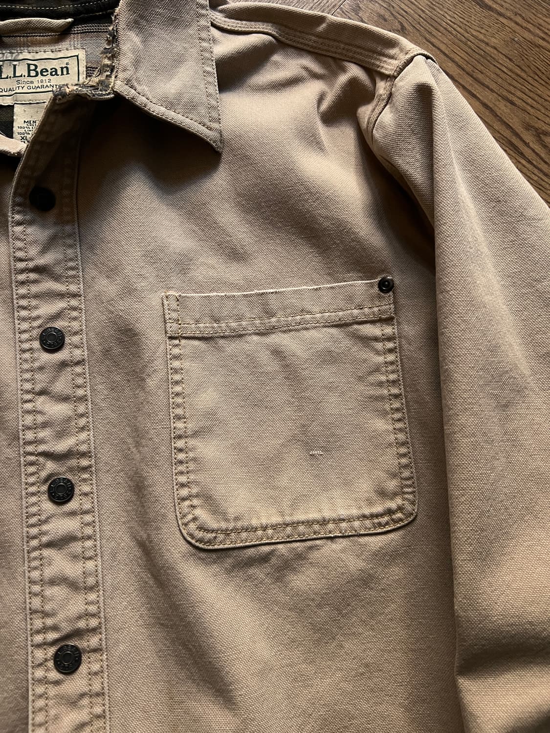 [XL]엘엘빈 USA 체크 라이닝 캔버스 아웃도어 셔츠 상품이미지3