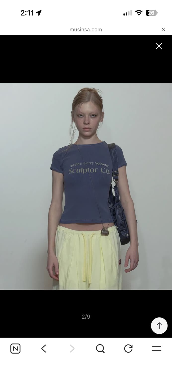 스컬프터 Archive Pigment Baby Tee Dusty Blue 상품이미지2