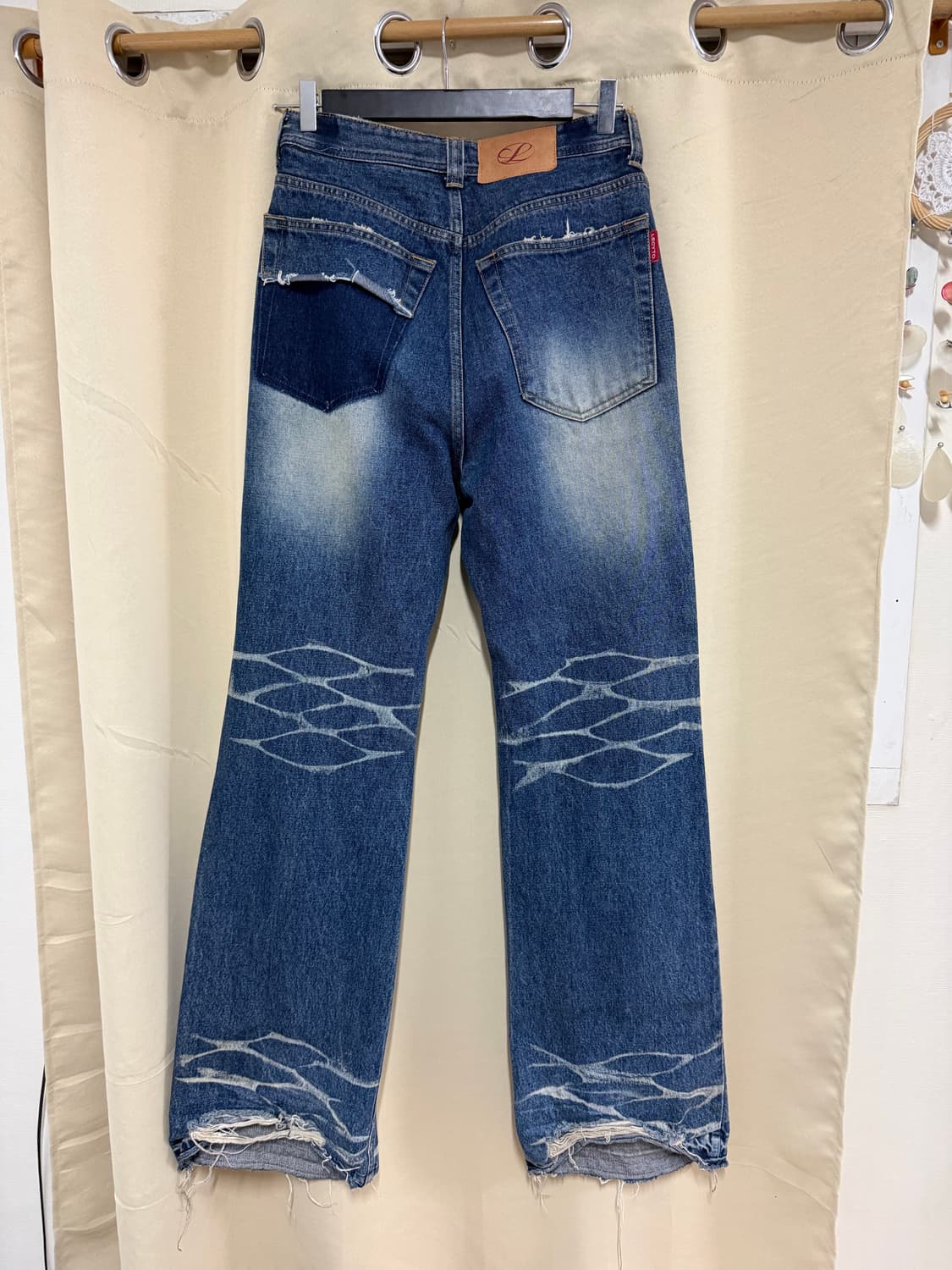 [M] 레씨토 캣 워싱 플레어 데님 팬츠 상품이미지3