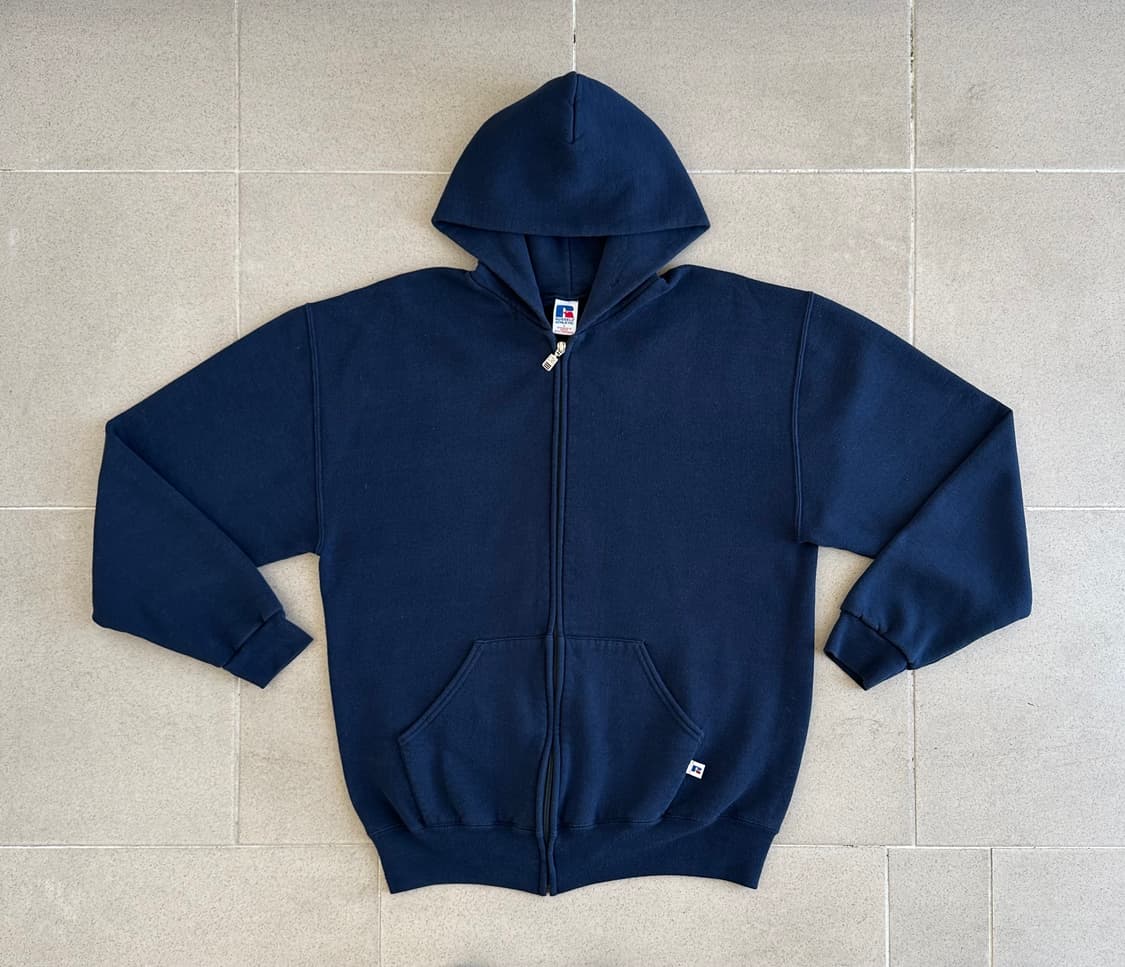 90s 빈티지 러셀 후드집업 네이비 L 상품이미지1