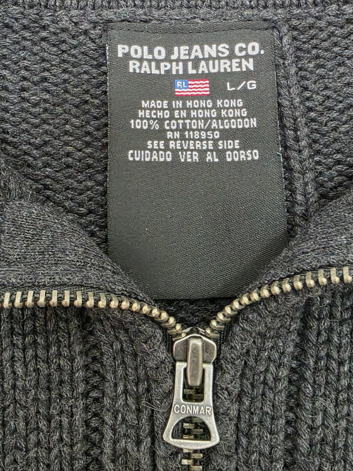 폴로 진스 코튼 반집업 니트 L 상품이미지4