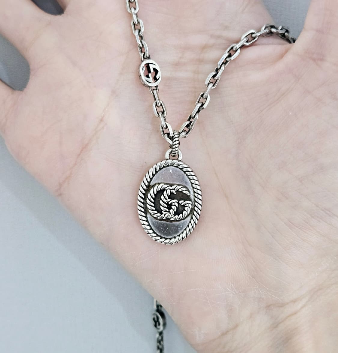 구찌 GG 마몬트 목걸이 실버 [정품/풀구성] 상품이미지5