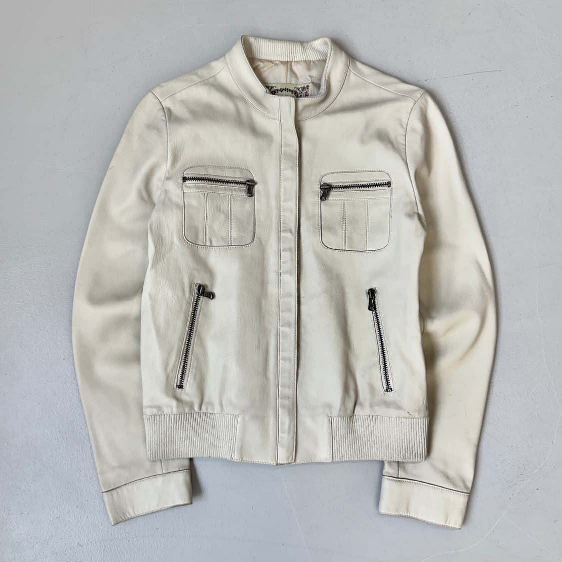 바이커 Y2K 딱붙 리얼레더 램스킨 양가죽 자켓 상품이미지2