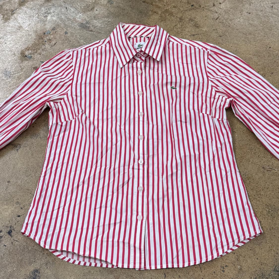 [정품/95] 라코스테 레드 스트라이프 셔츠 b15 상품이미지3