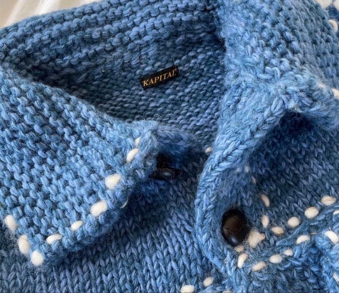 캐피탈 울 핸드 니트 코위찬 G 진 네이비 상품이미지4