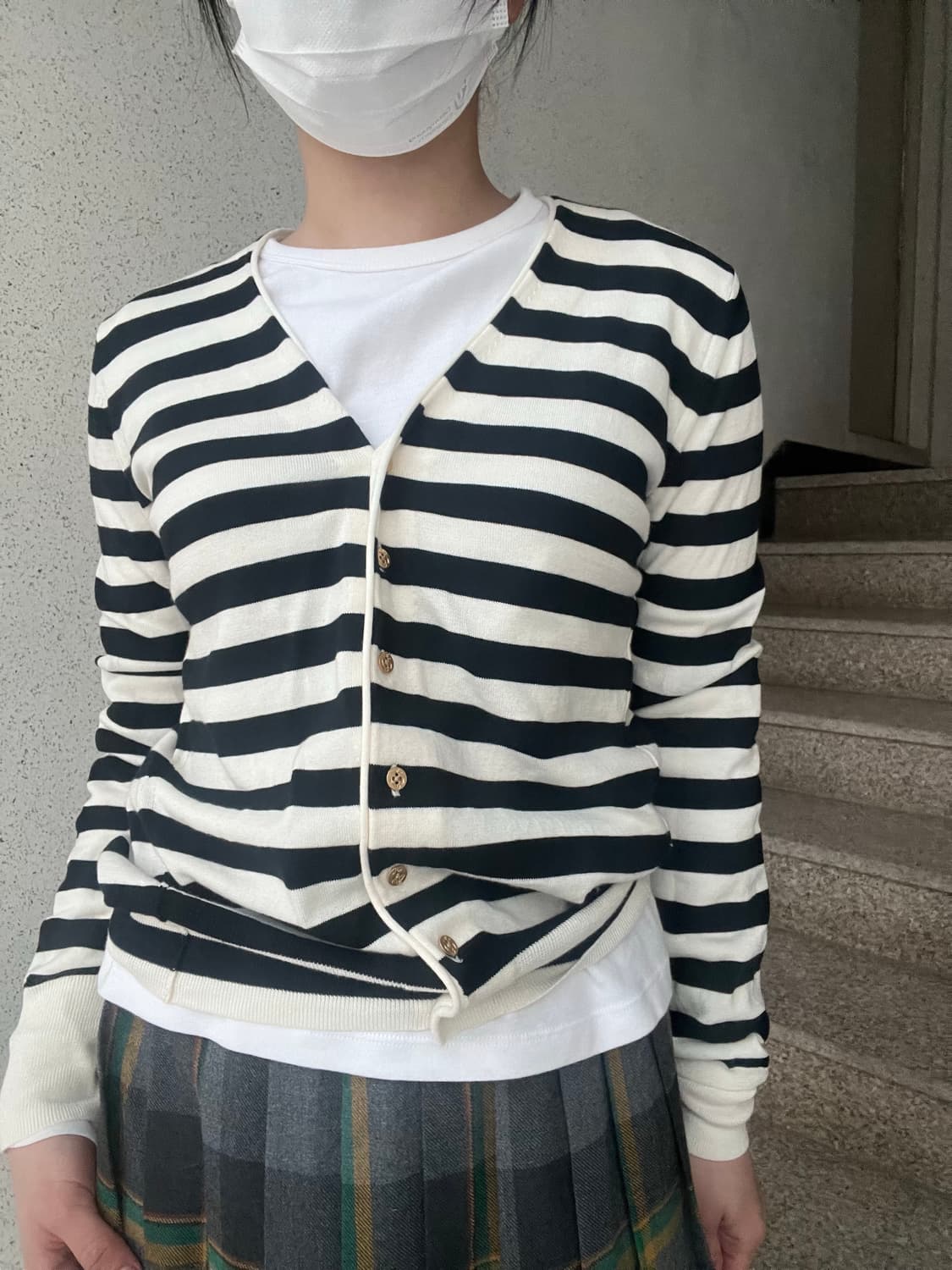 코튼 스트라이프 가디건 상품이미지3