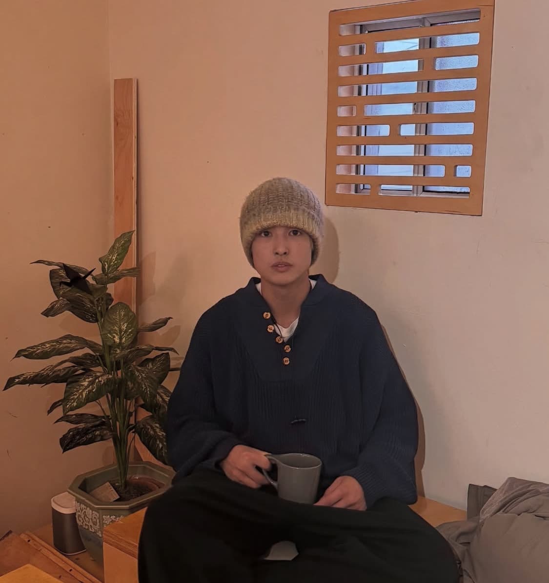 Vtg 에디바우어 헨리넥 청키 스웨터 (네이비) 상품이미지1