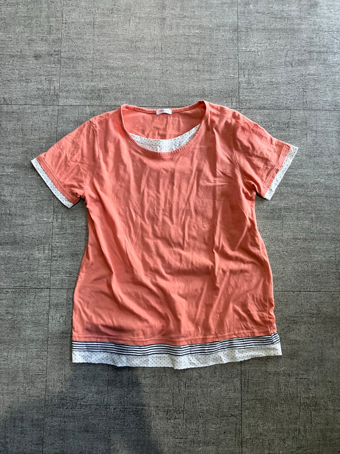 일본빈티지 Cinemaclub 하구미모리걸 레이어드 반팔티셔츠 상품이미지1