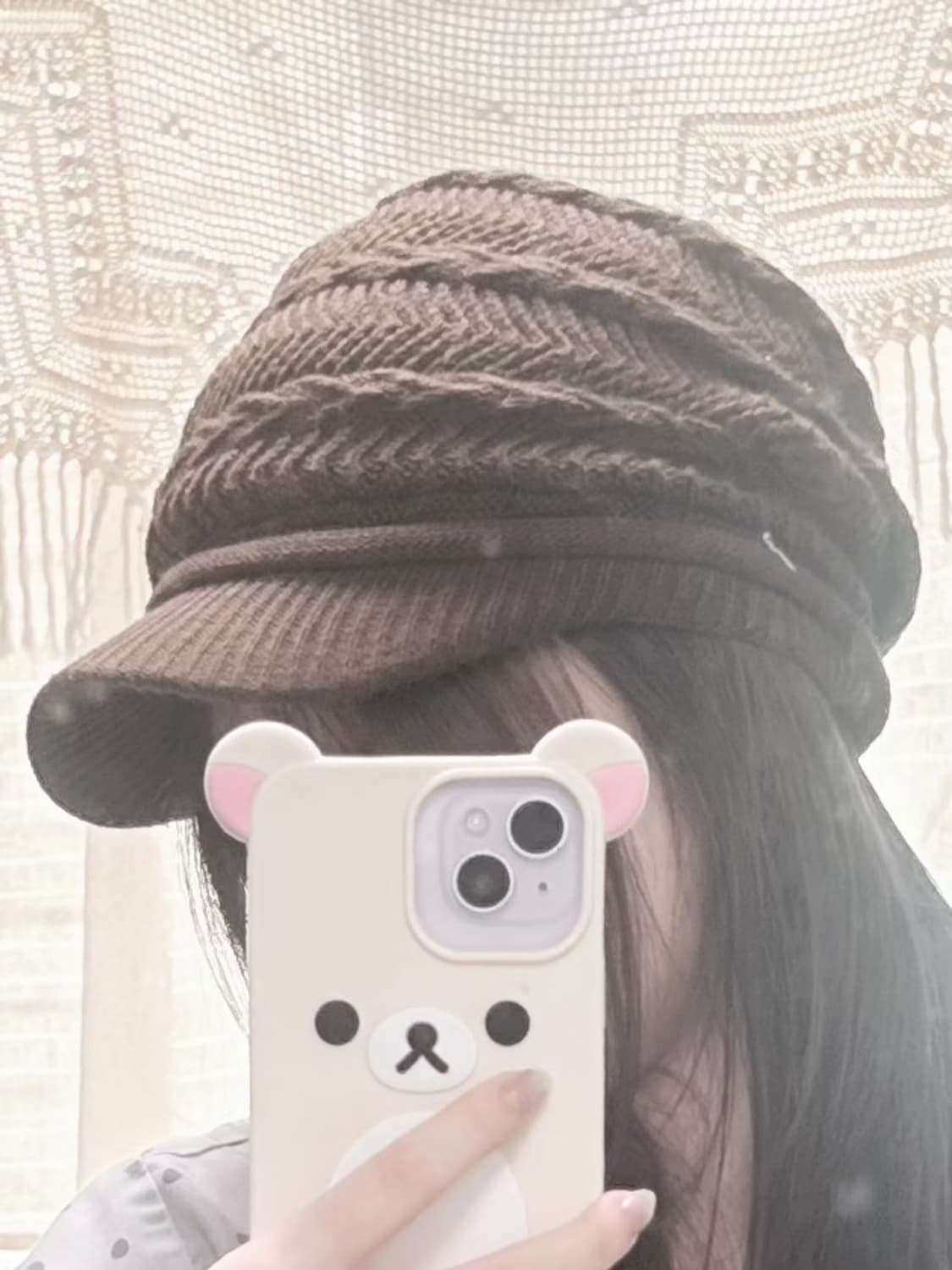 빈티지 초코 니트 뉴스보이캡 빵모자 모리걸 y2k 라떼갸루 상품이미지1