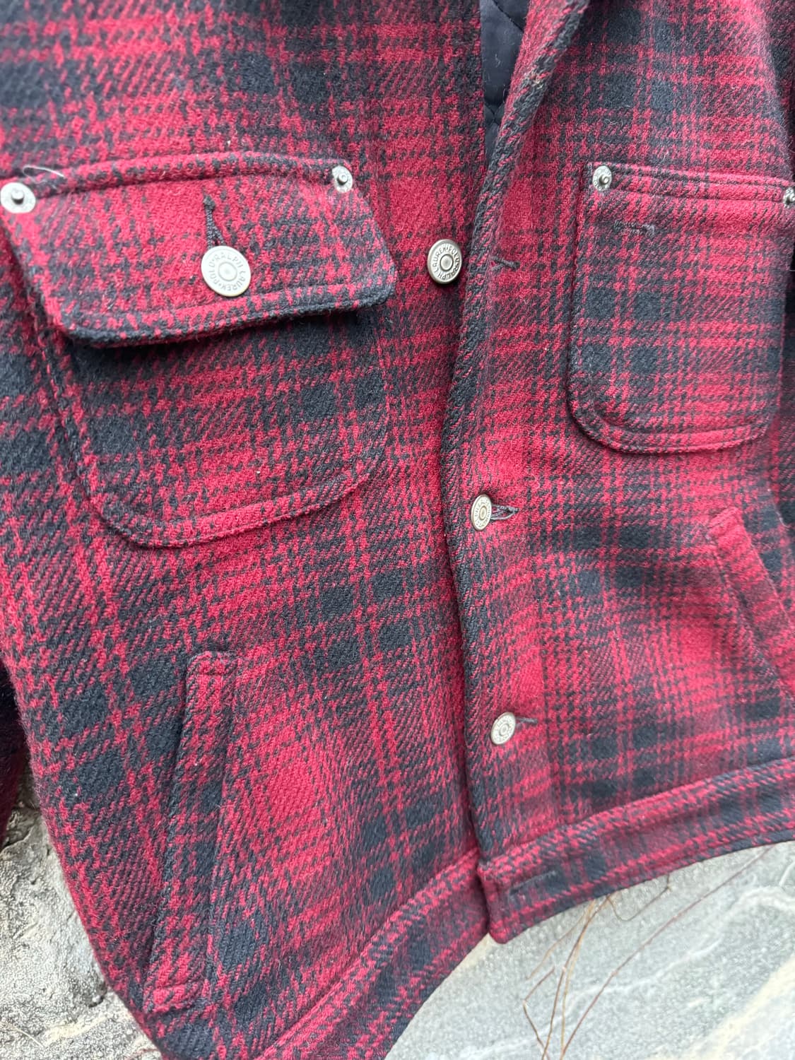 80s 폴로 랄프로렌 버팔로 체크 울 코듀로이 카라 덩가리 자켓 상품이미지5