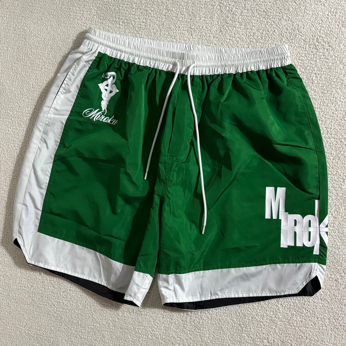 일본빈티지 Miroku 그린 바스락 반바지 상품이미지1