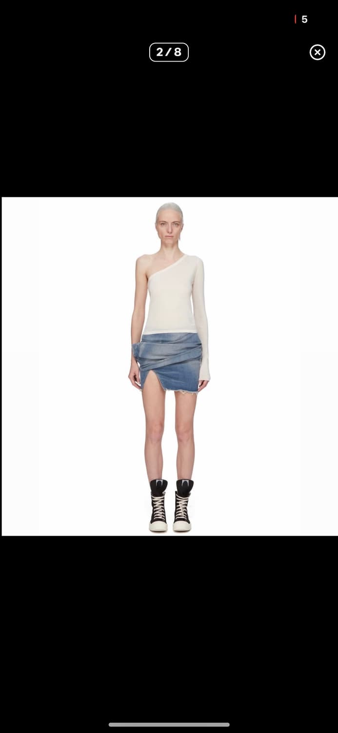 릭오웬스 다크쉐도우 25ss 드레이프 데님 미니 스커트 상품이미지1