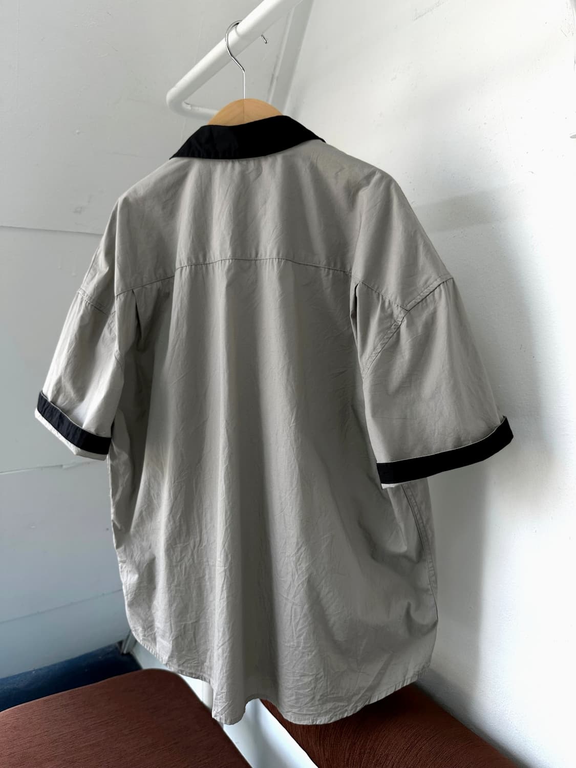 Light cotton panel design BIG H/S shirt 상품이미지4