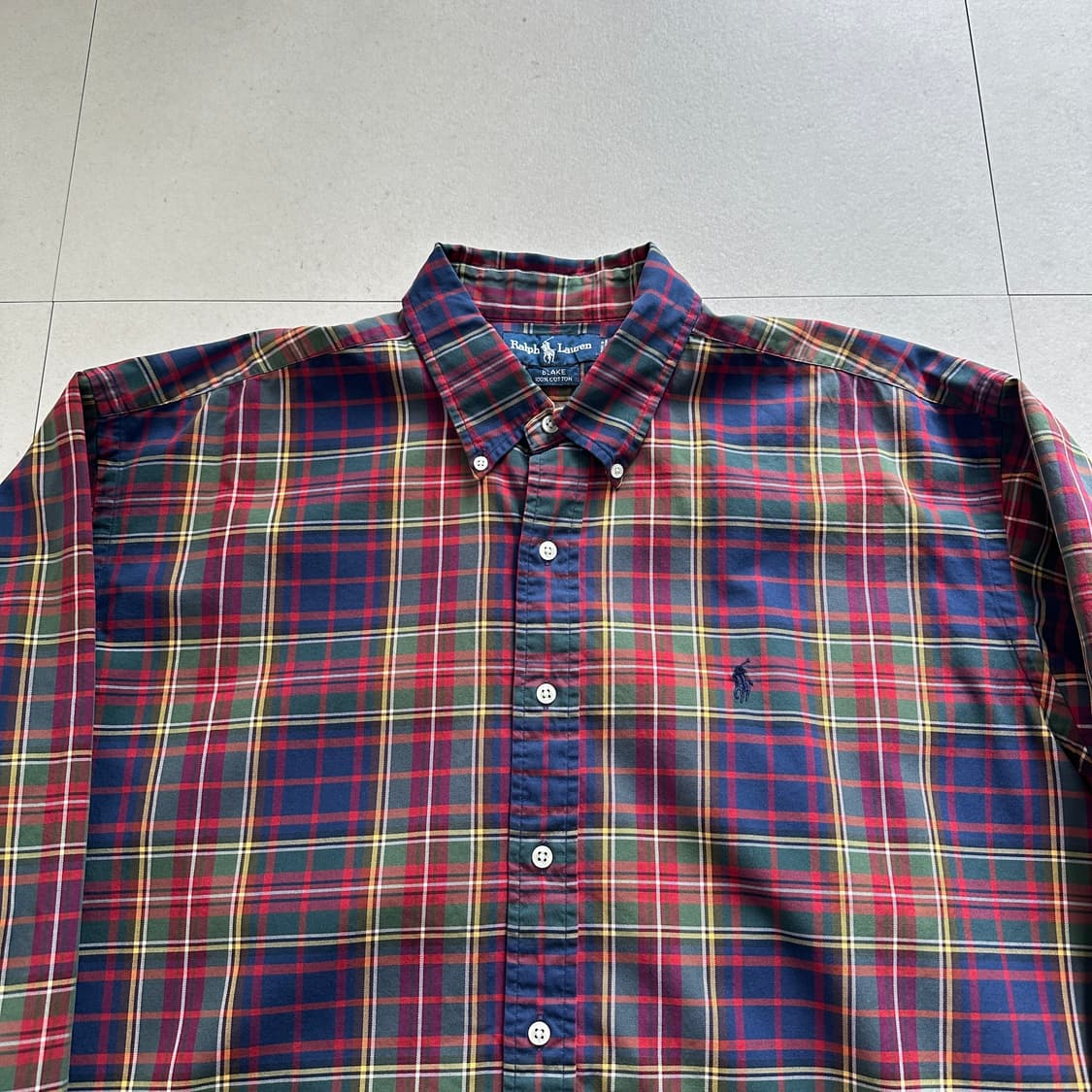 90s 폴로 랄프로렌 블레이크 체크셔츠 XL 상품이미지2