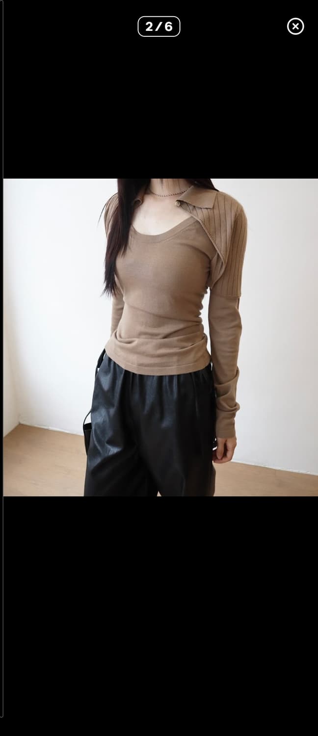 Jacquemus bolero layered top brown 상품이미지2