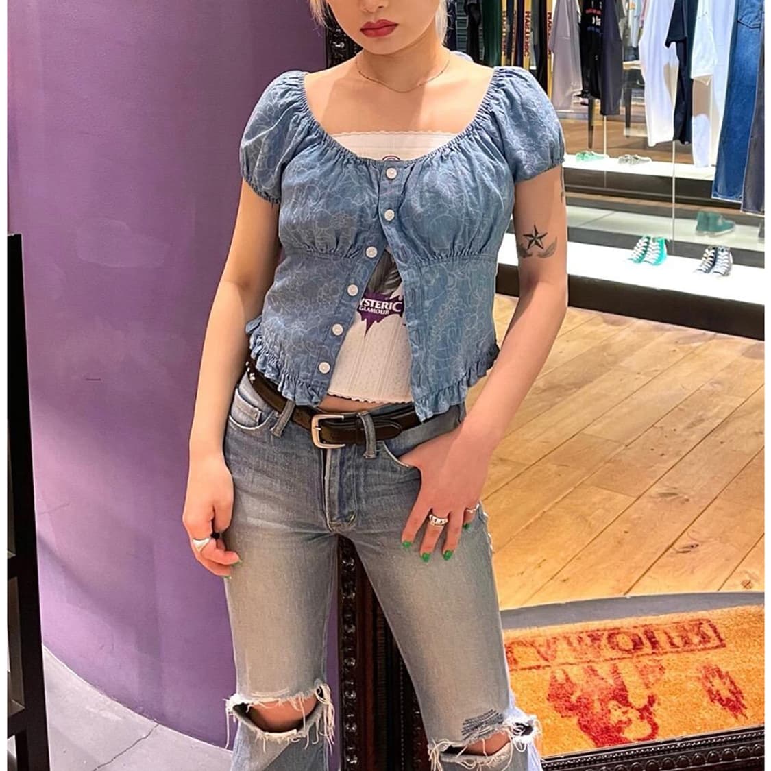 히스테릭글래머 HYSTERIC GLAMOUR Gather Blouse 상품이미지3
