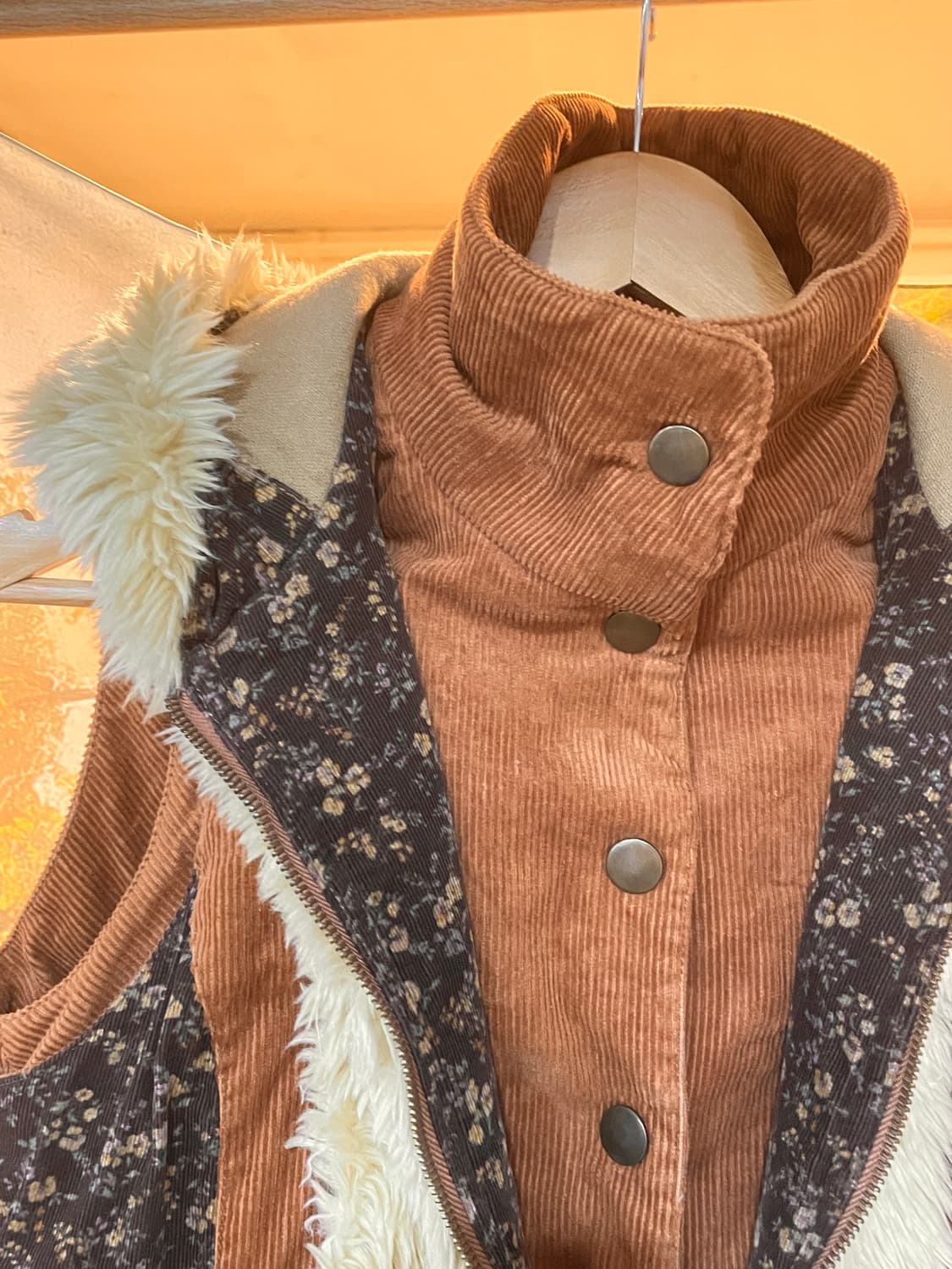 VTG 패치 레이어드 코듀로이 조끼 (투웨이) 상품이미지6