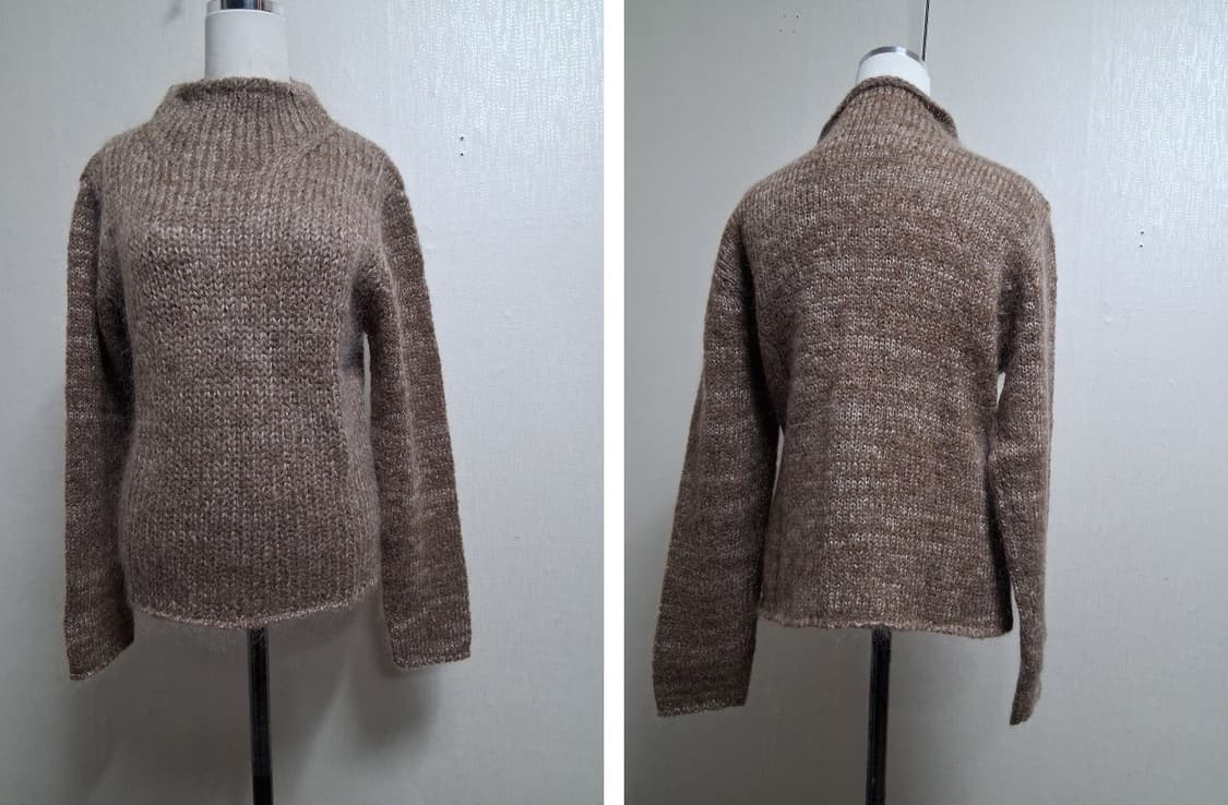 일본빈티지 수입 ALSEINE 짙은 모카컬러 모헤야 울니트 66고품질 부 상품이미지2