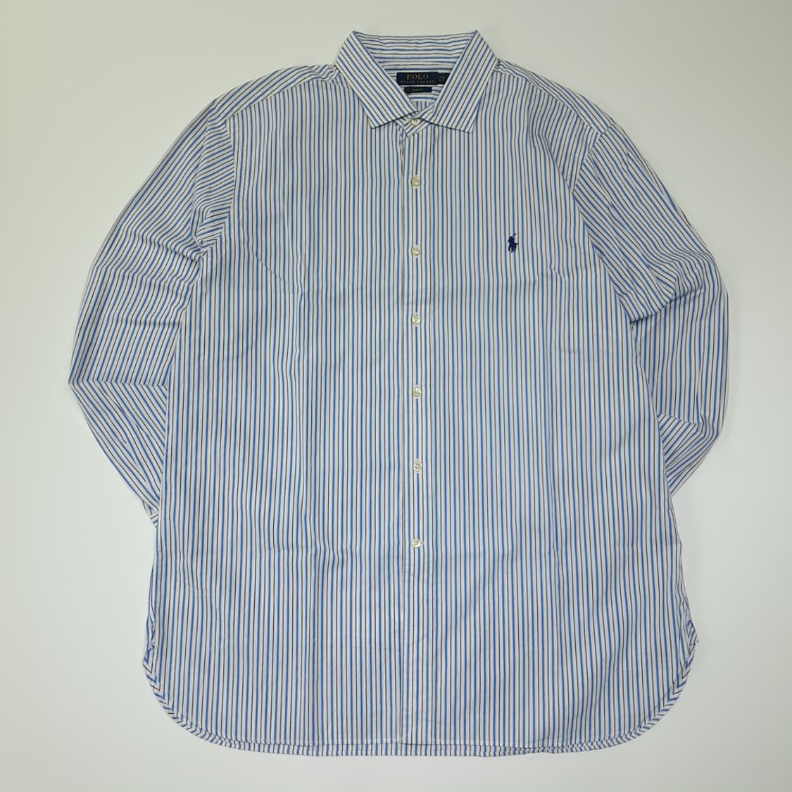 CL592 XL 폴로 코튼 슬림핏 스트라이프 블루 셔츠 남방 상품이미지1