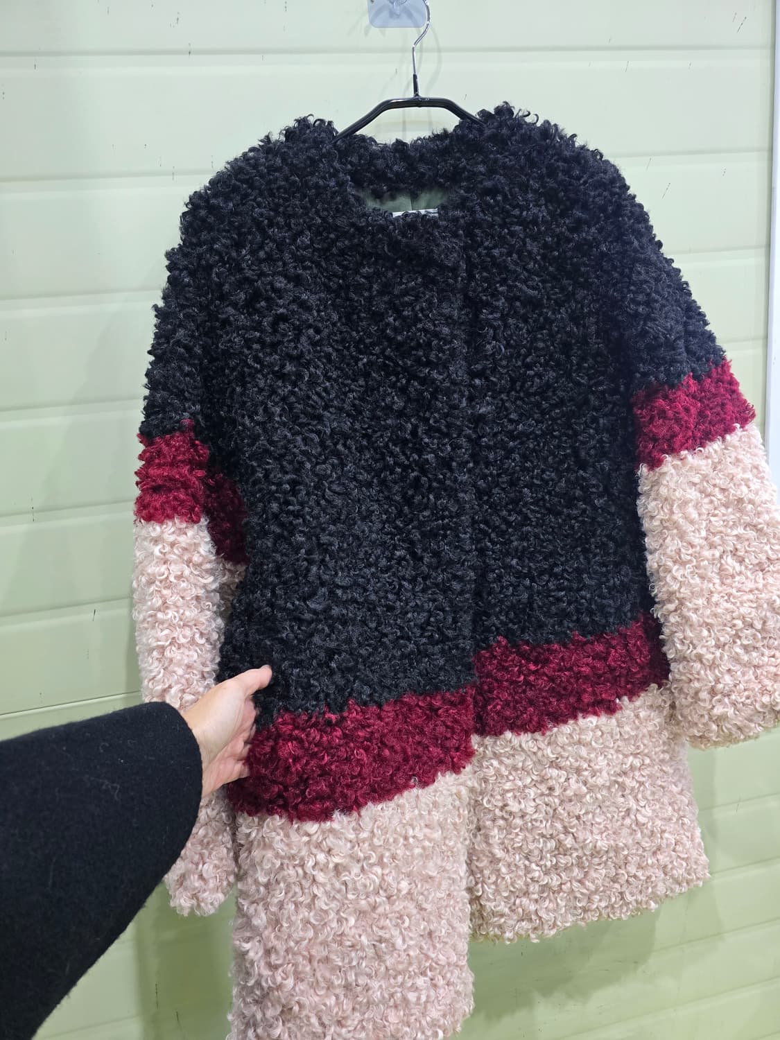 컬러 블록 퍼 코트 large 상품이미지9