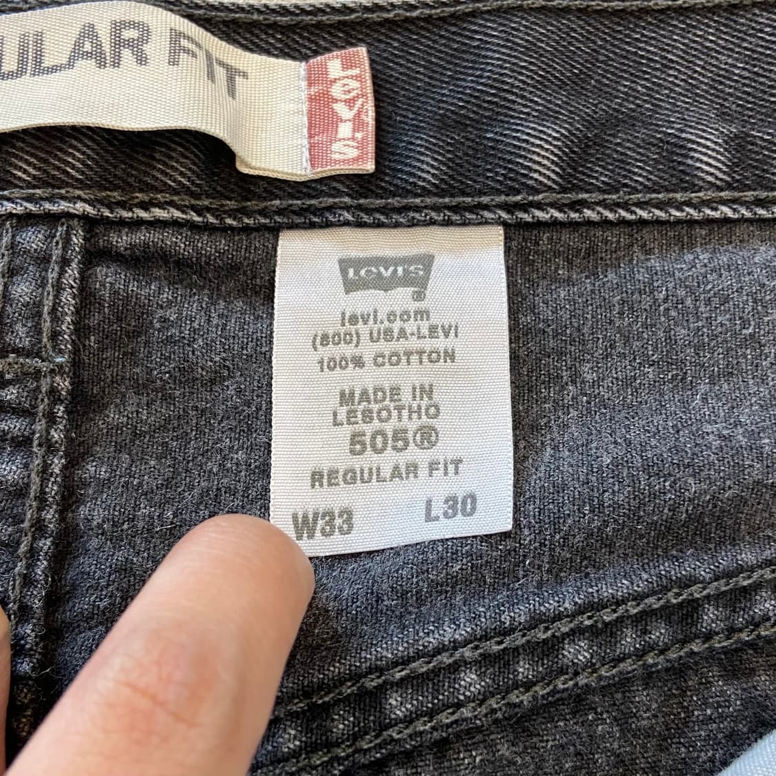 (32)00s 빈티지 리바이스 505 블랙진 핸드워크 상품이미지9