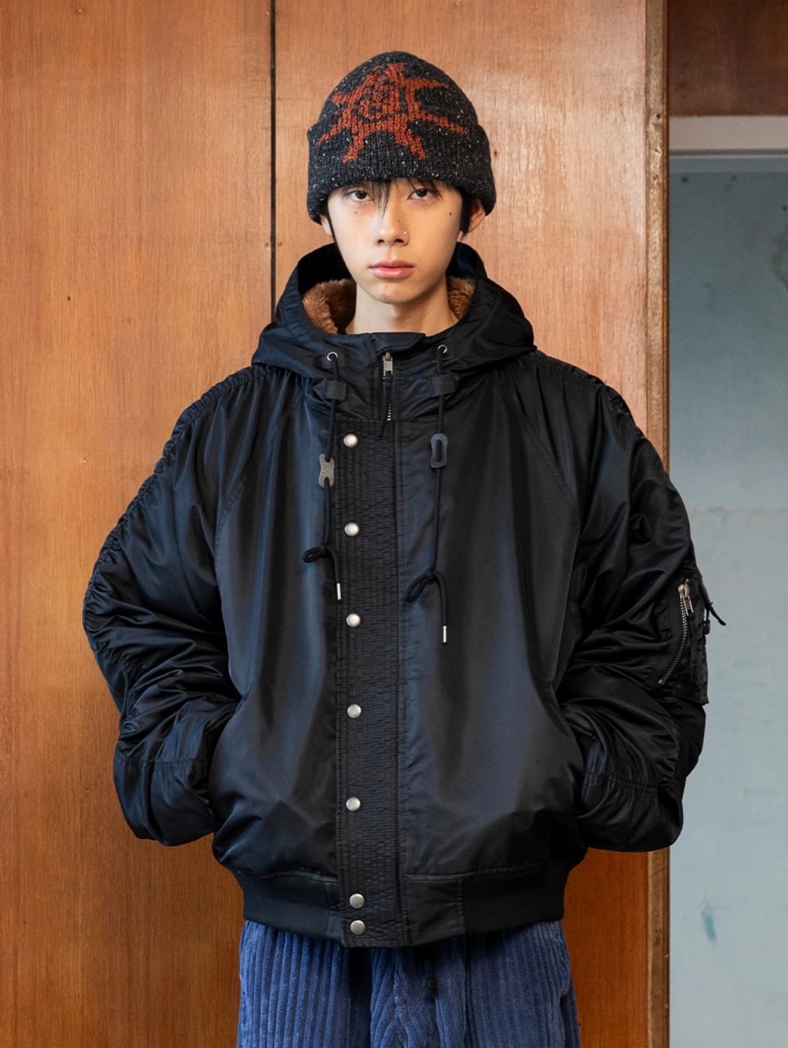 글랙 GJ107 리워크 N2B 나일론 숏 파카 블랙 ma-1 (M사이즈) 상품이미지1