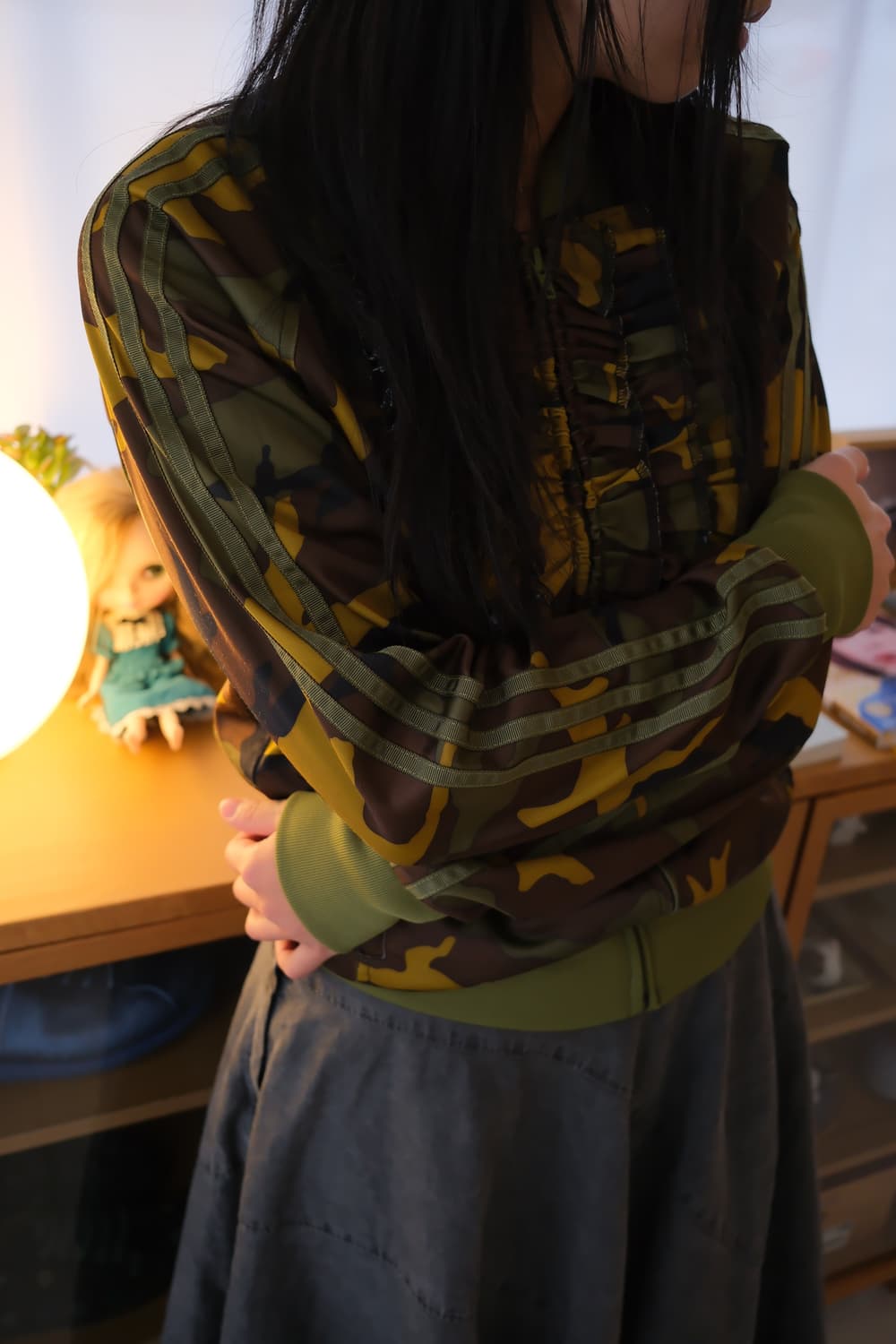 Camo frill track top  상품이미지2